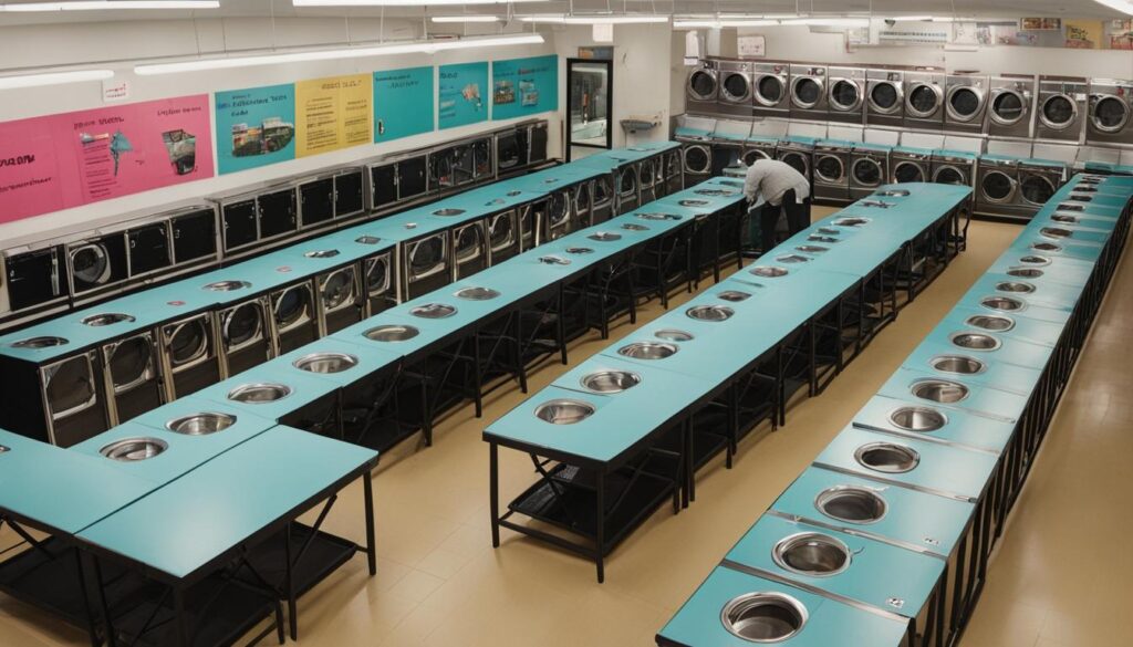 Laundromat folding tables