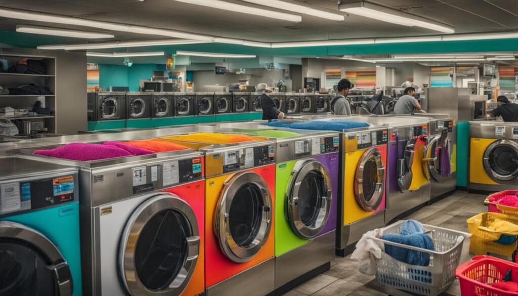 Laundromat hot water washing