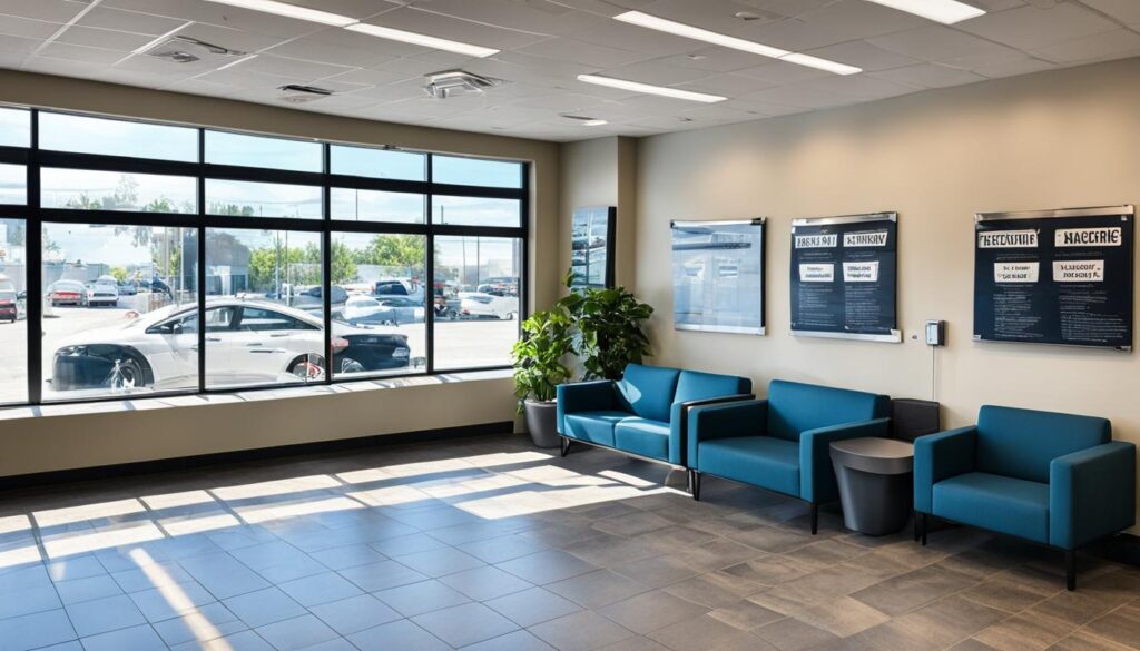 Laundromat lounge area