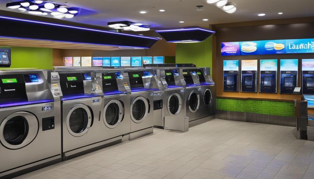 Laundromat self-service kiosks