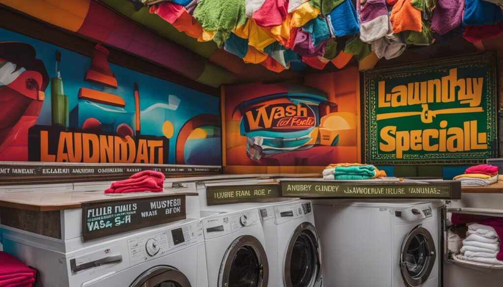 Laundromat wash fold specials