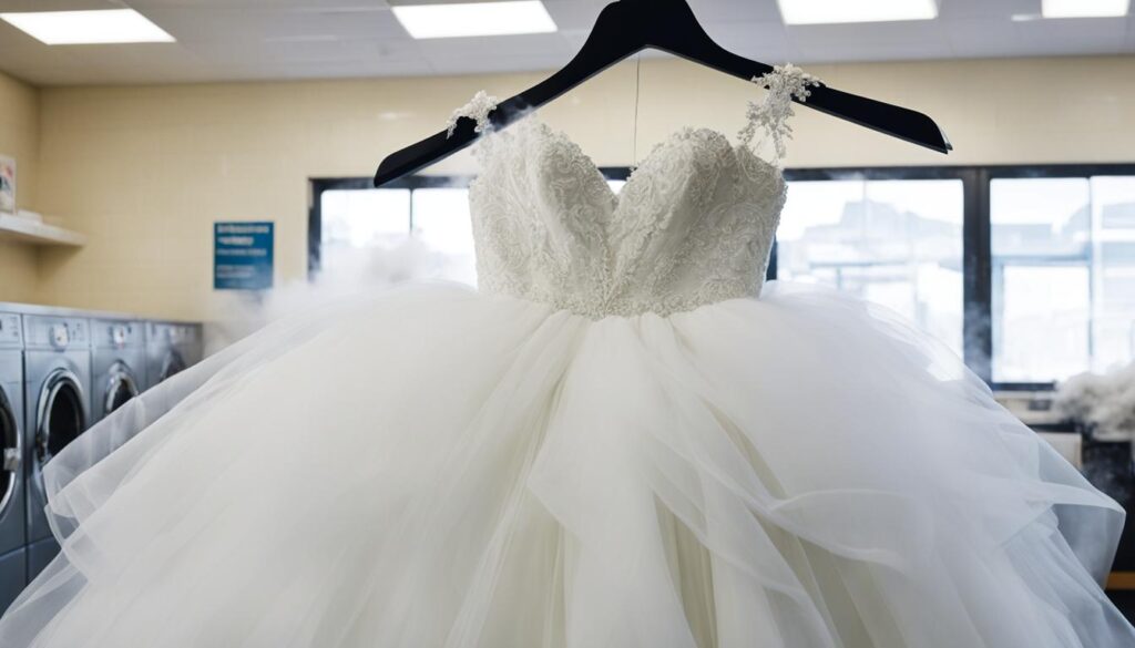 wedding dress steaming